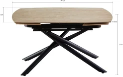 Alicante 190x90x73cm sintret sten beige/sort