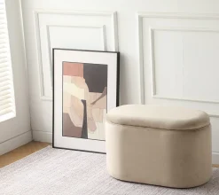 Aranda med opbevaring velour beige