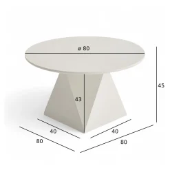 Aura creme hvid ø80x45cm