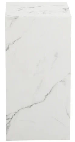 Avery piedestal i hvid marmorprint 25x25x50cm