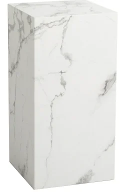 Avery piedestal i hvid marmorprint 35x35x70cm
