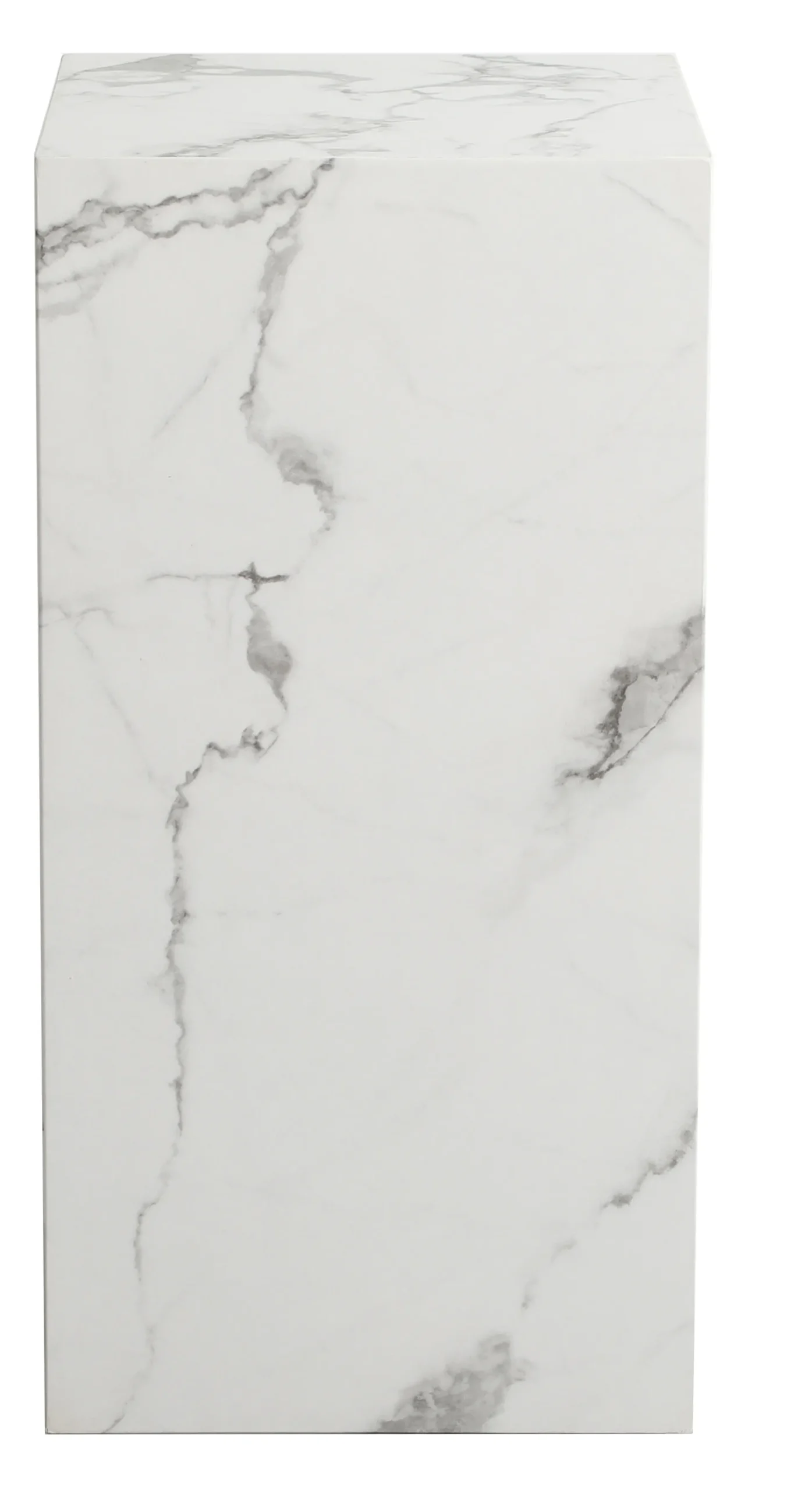 Avery piedestal i hvid marmorprint 35x35x70cm