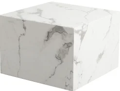 Avery sofabord i hvid marmorprint 50x50x35cm