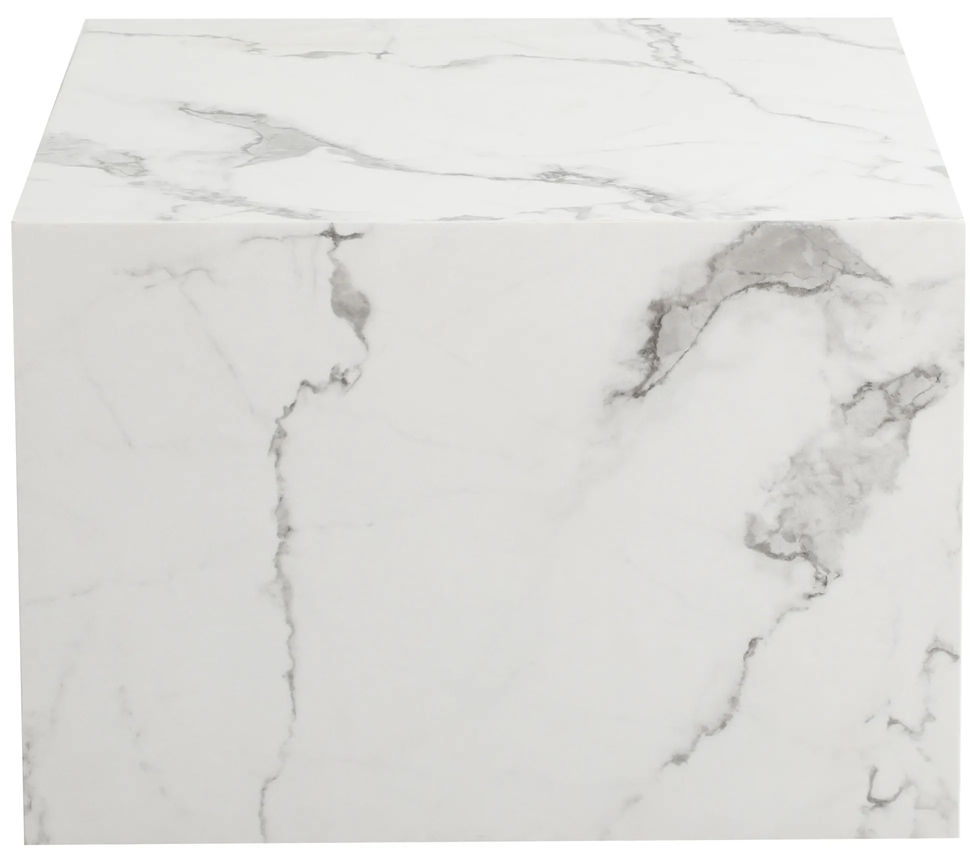 Avery sofabord i hvid marmorprint 50x50x35cm