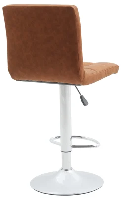 Barstol kunstlæder cognac/krom