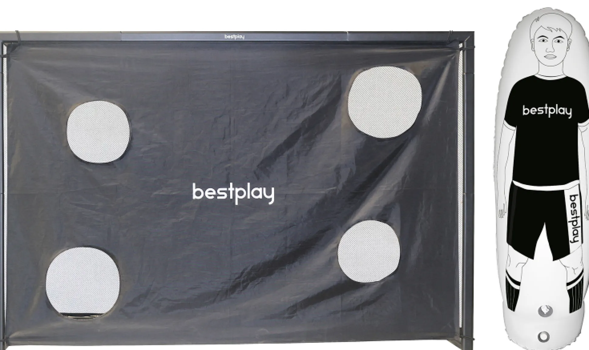 Bestplay fodboldmål 220x170cm + air dummy