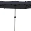 Dobbelt parasol mørkeblå 2,7x4,6m