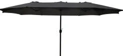 Dobbelt parasol mørkegrå 2,2x4m