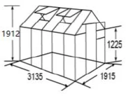 Drivhus glas sølv 5,97m2