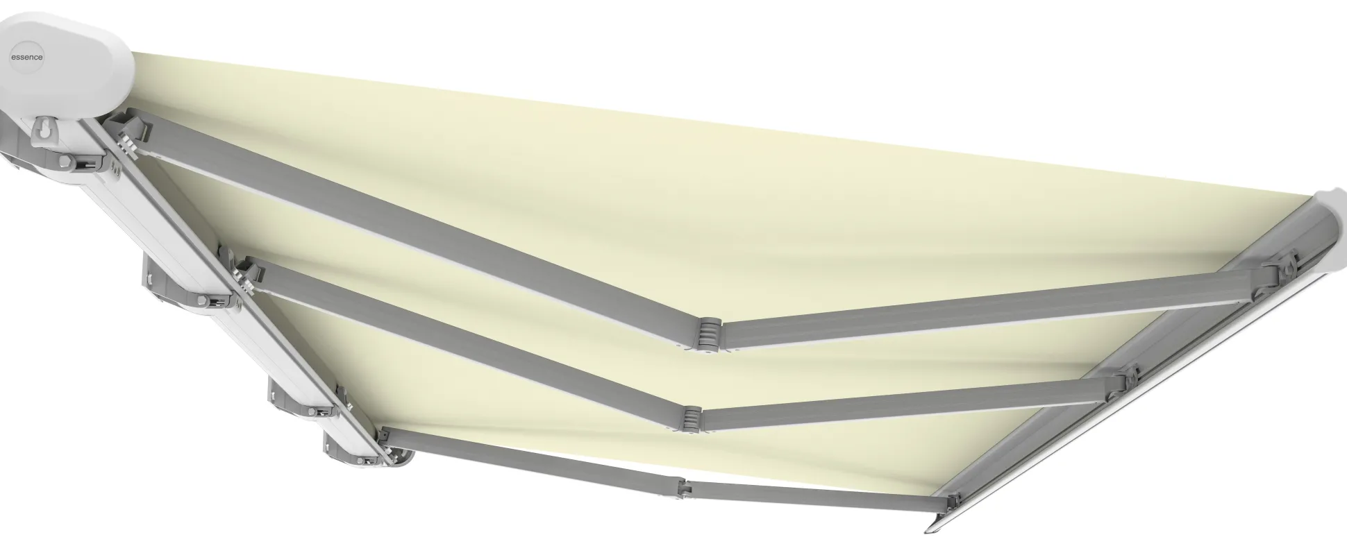 Elektrisk markise lukket 600x300cm hvid/creme