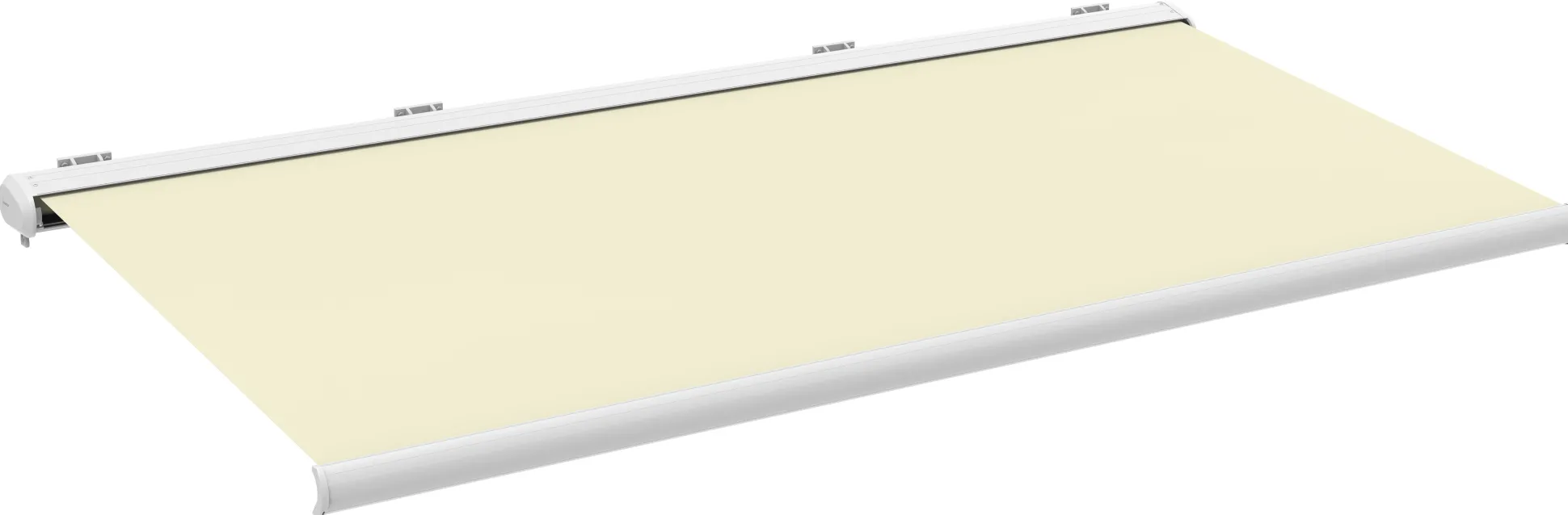 Elektrisk markise lukket 700x300cm hvid/creme