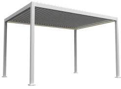 Essence elektrisk LED pergola med lameltag 400x300cm hvid