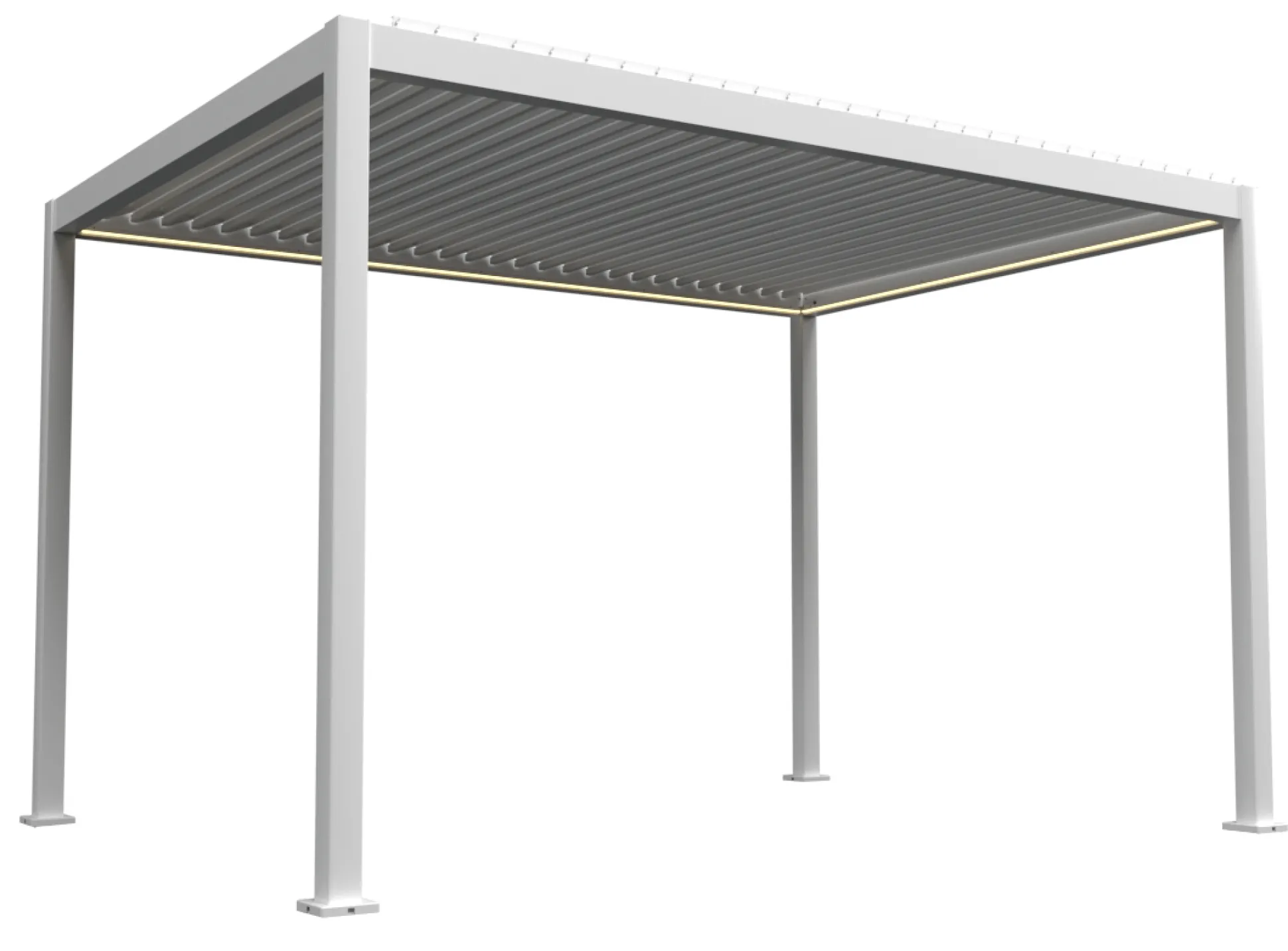 Essence elektrisk LED pergola med lameltag 400x300cm hvid