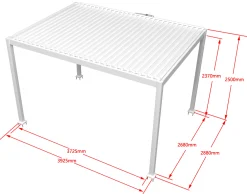 Essence elektrisk pergola med lameltag 400x300cm hvid