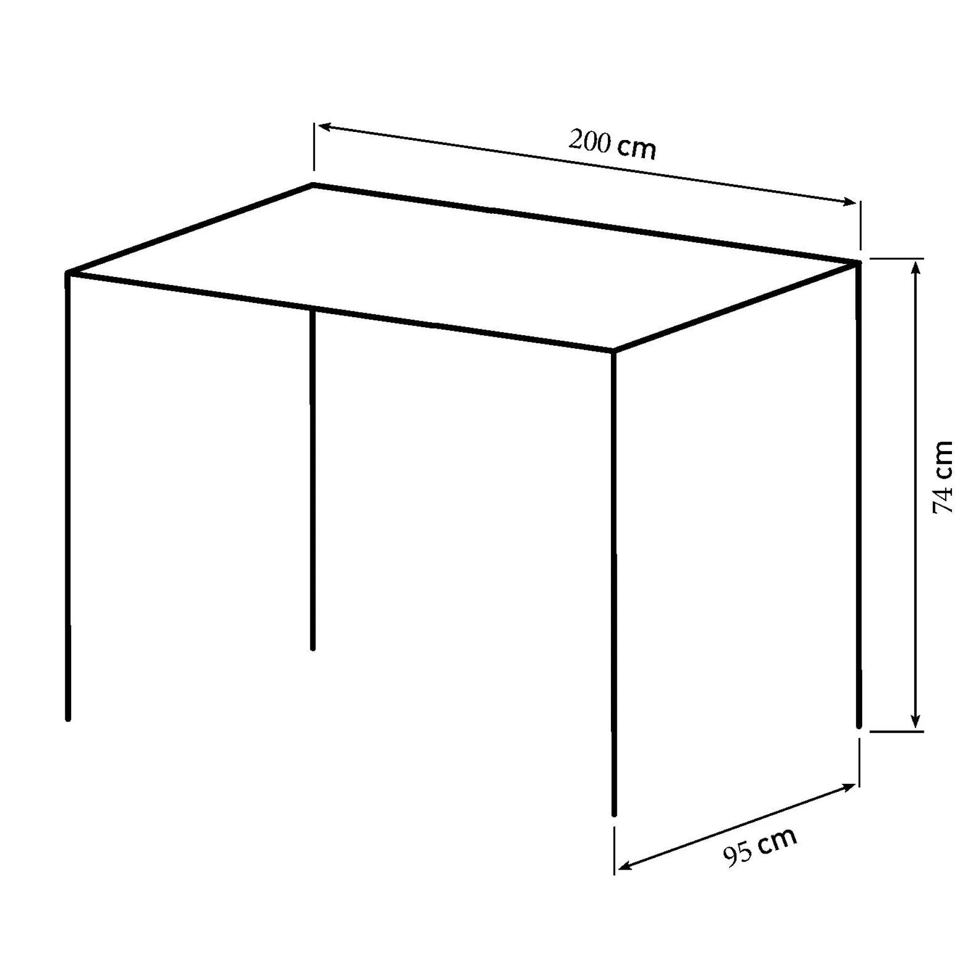 Firenze med krydsben 200x95x74cm eg smoked/sort