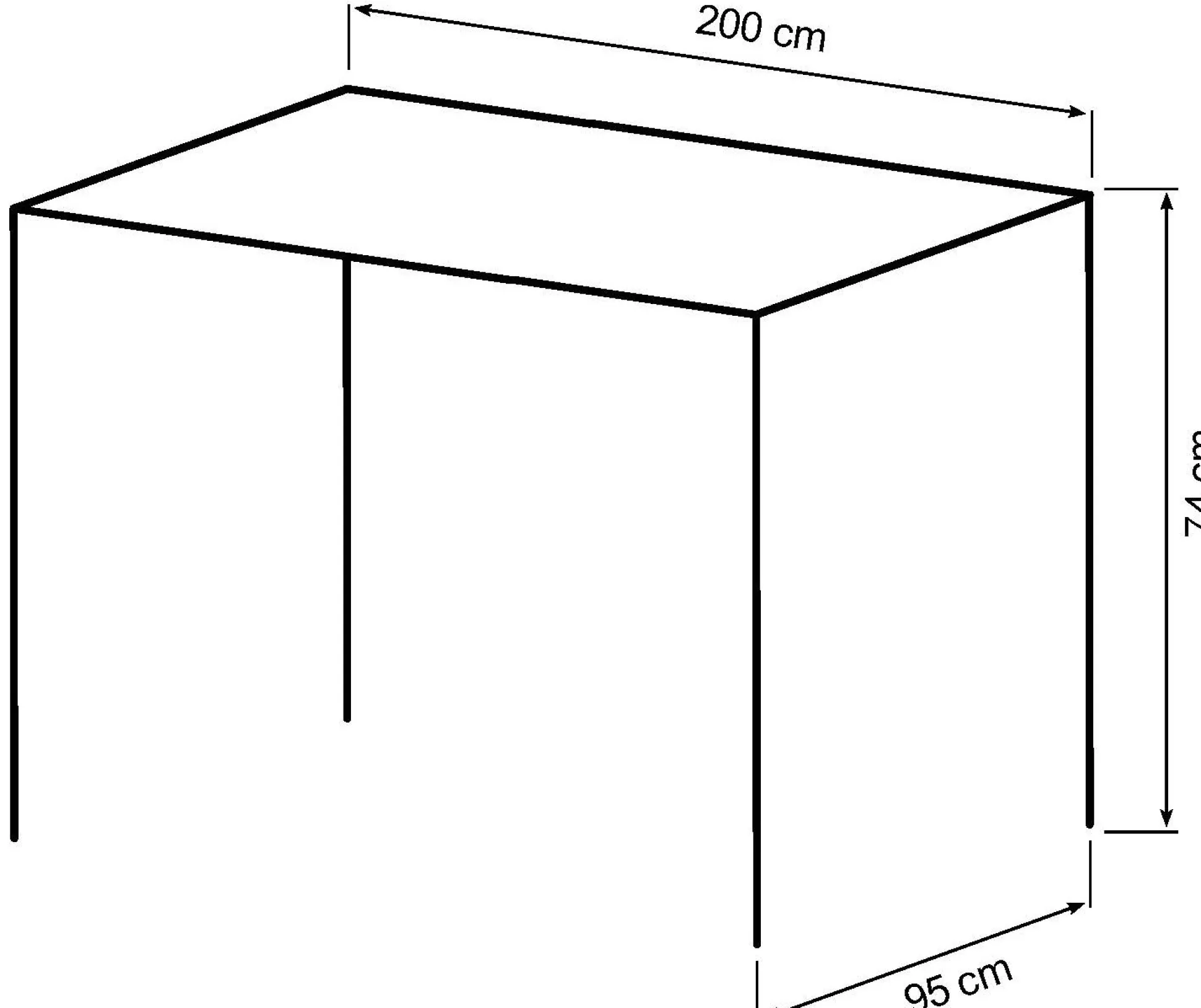 Firenze med krydsben 200x95x74cm eg smoked/sort
