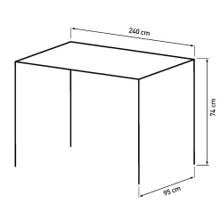 Firenze med krydsben 240x95x74cm eg smoked/sort