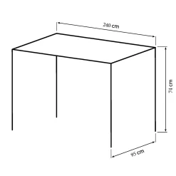 Firenze med krydsben 240x95x74cm eg smoked/sort