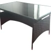 Havebord sort polyrattan 150x90x74cm