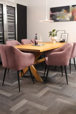 Helle velour rosa/sort