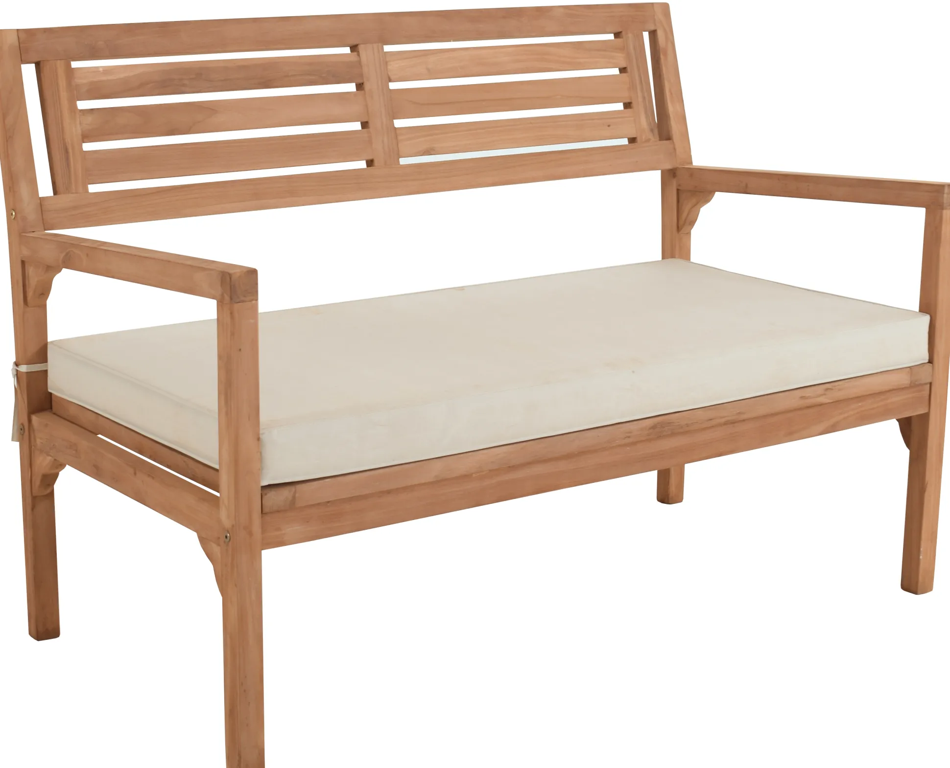 India bænk i teaktræ med hynde 120x70x89cm