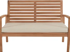 Ivory bænk i teaktræ med hynde 120x70x80cm