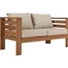 Jakarta loungesofa i teaktræ med hynder 140x70x60cm