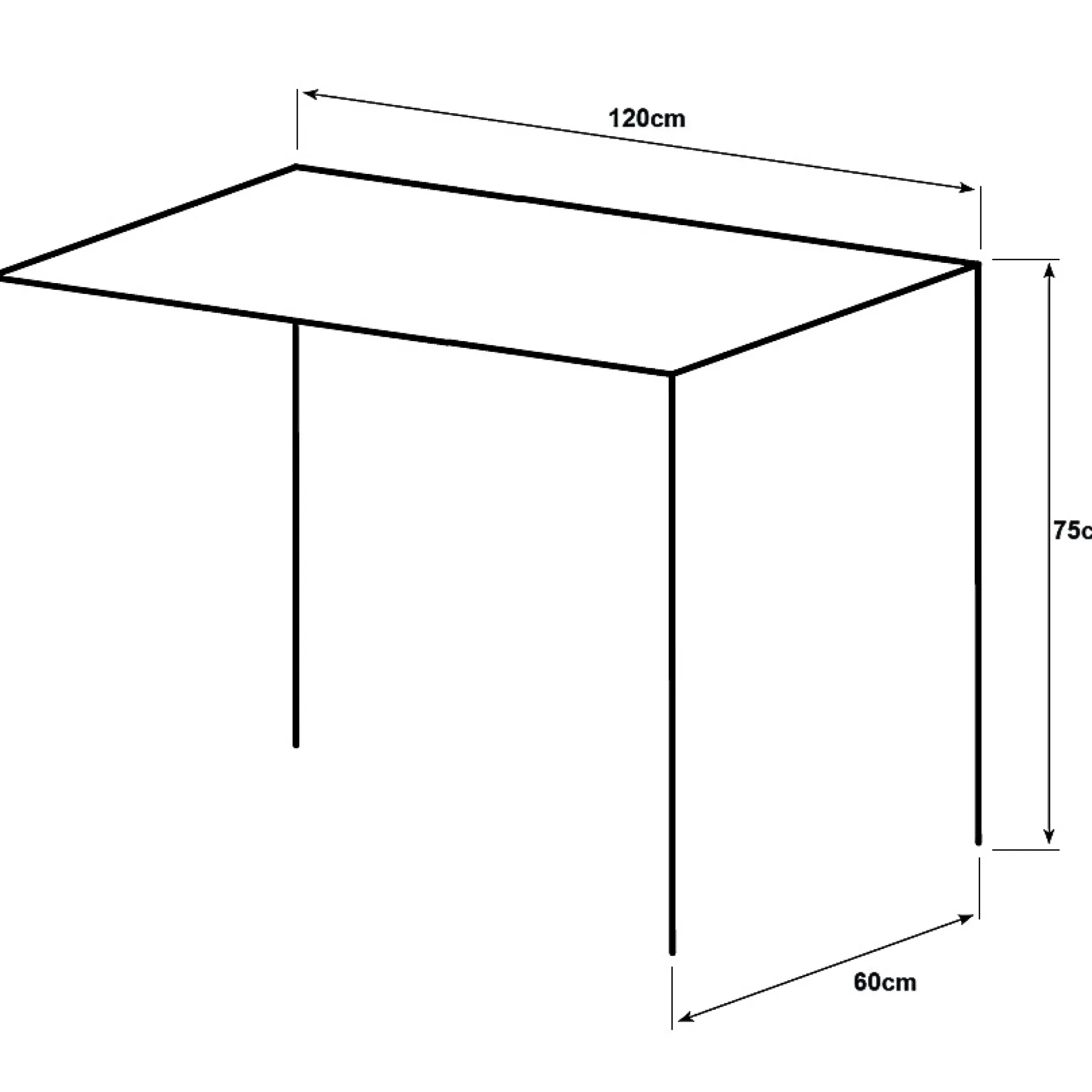 Klapsammen skrivebord 120x60cm
