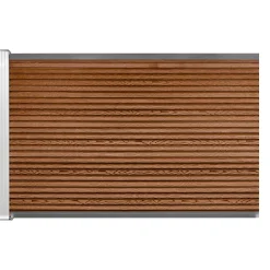 Komposithegn med 1 stolpe 120cm brun/alu