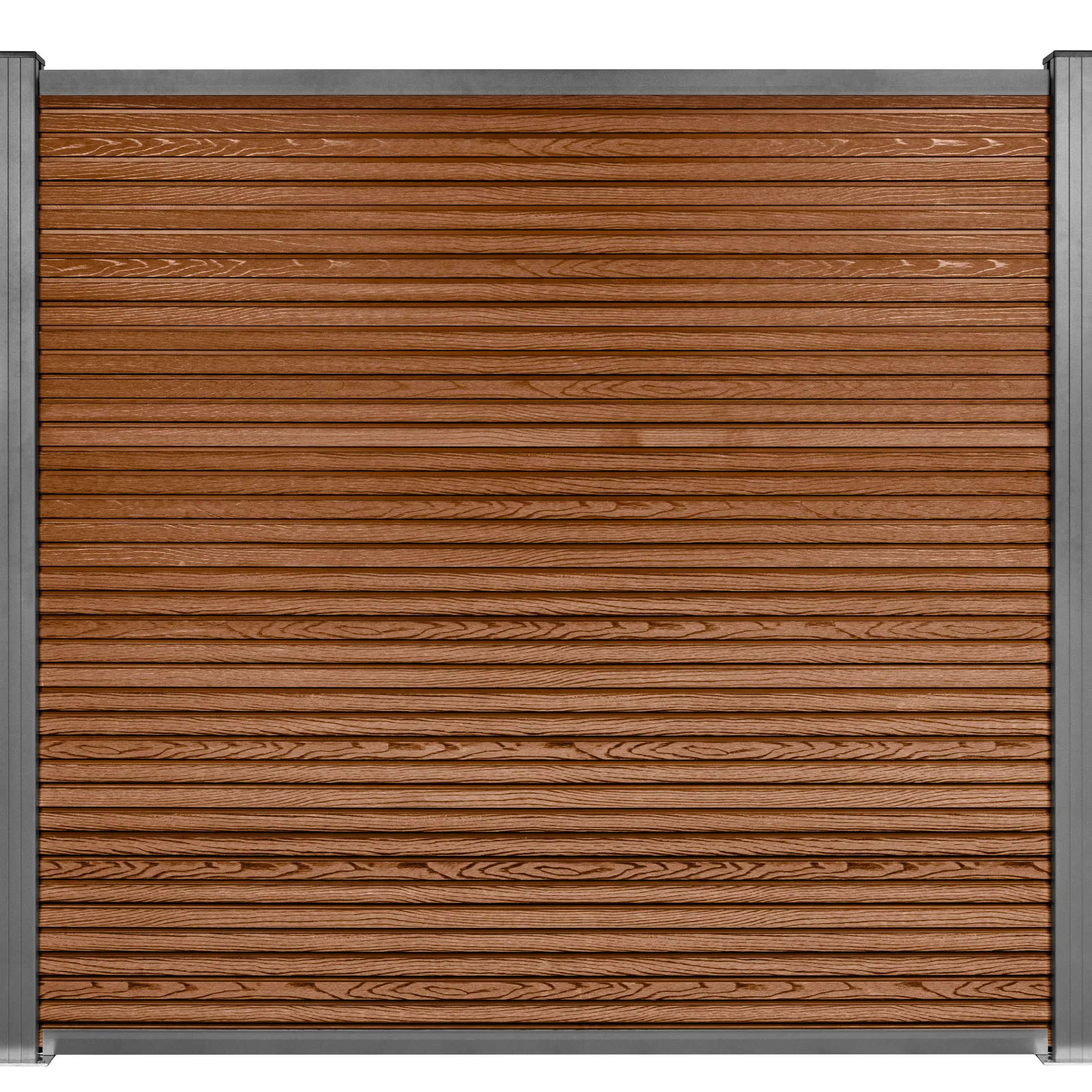 Komposithegn med 2 stolper 179x180cm brun/grå