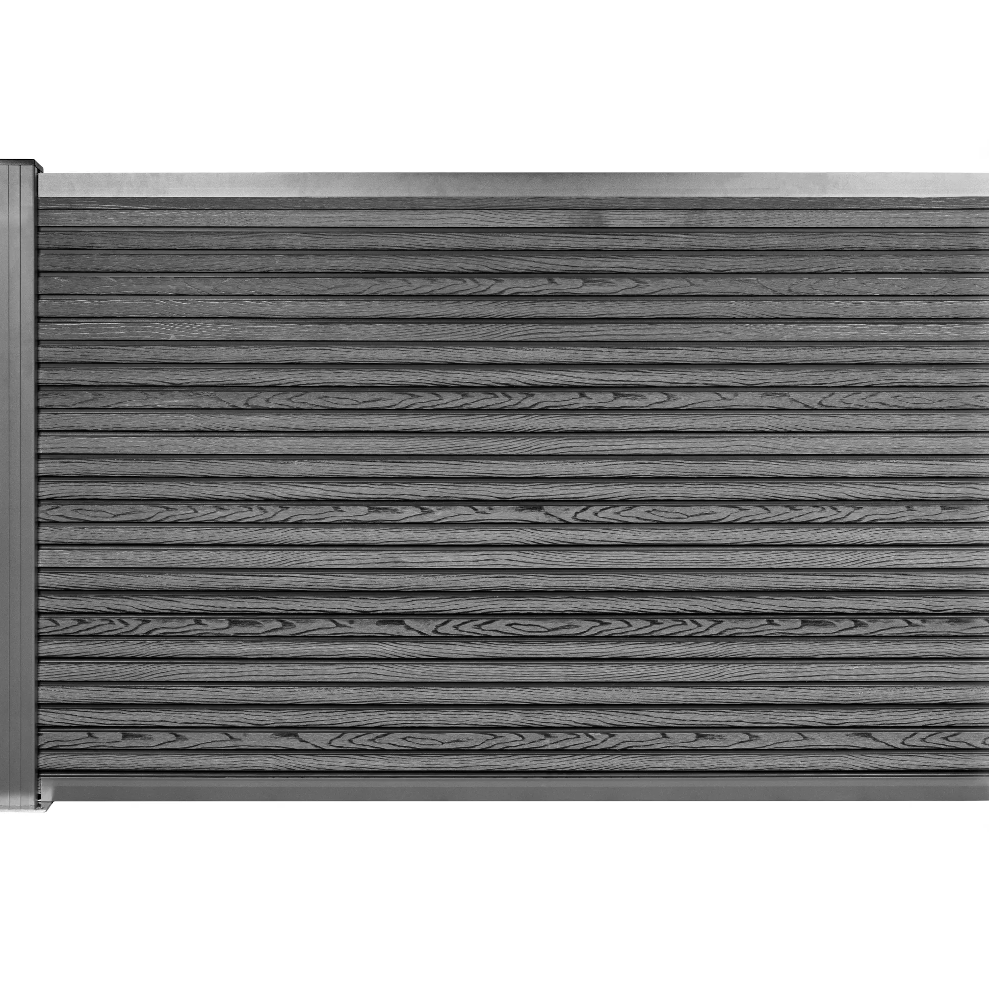 Komposithegn med 1 stolpe 113x120cm antracitgrå/grå