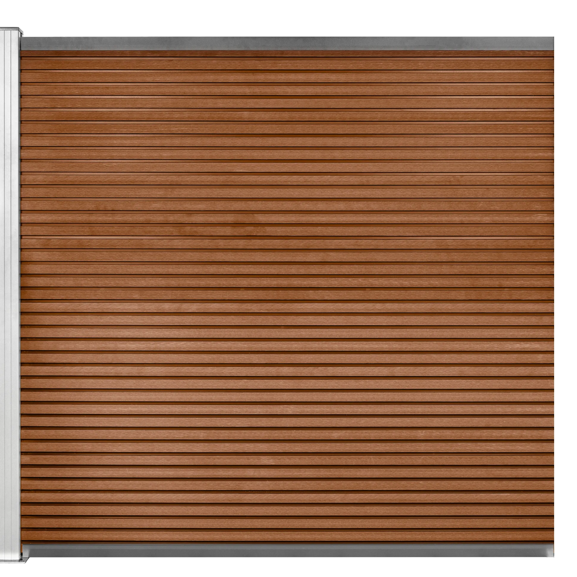 Komposithegn med 1 stolpe 173x180cm brun/alu