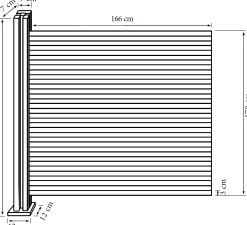 Komposithegnsæt 353x180cm brun/alu