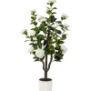 Kunstig kamelia japansk rosetræ hvid 90 cm