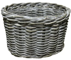 Kurvesæt oval kubu rattan grå