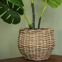 Kurv rund kubu rattan ø30x25cm