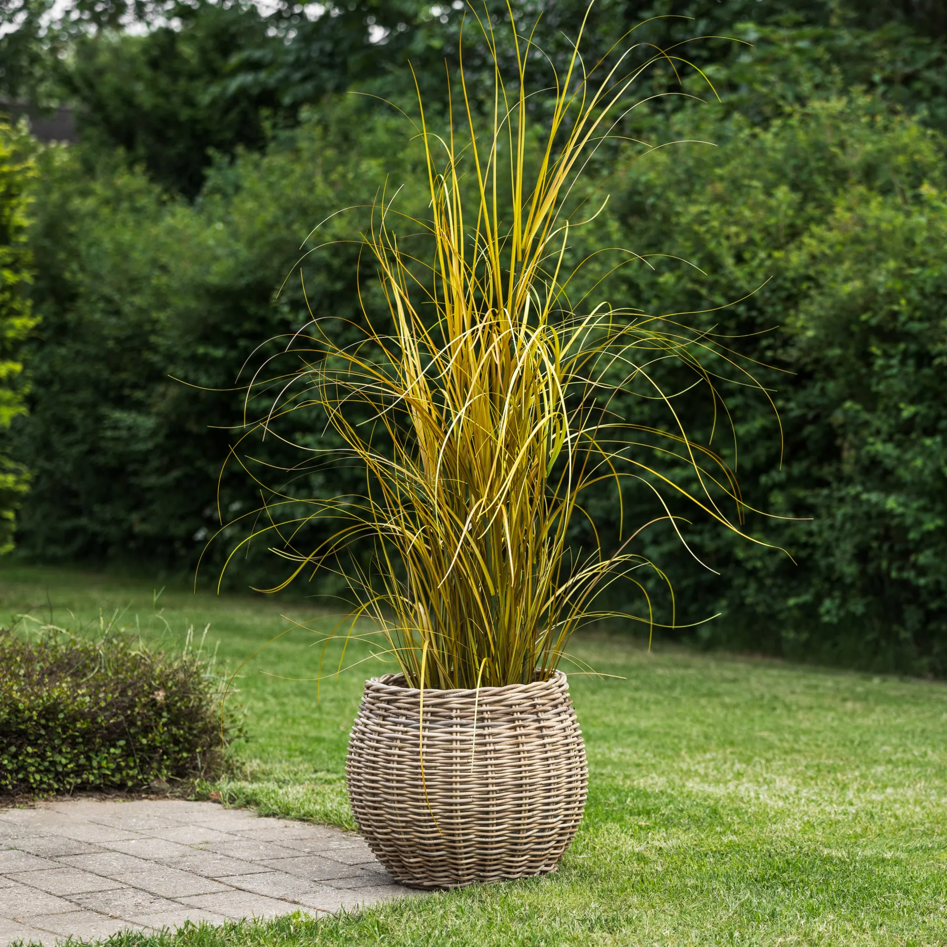 Kurv rund kubu rattan ø43x35cm