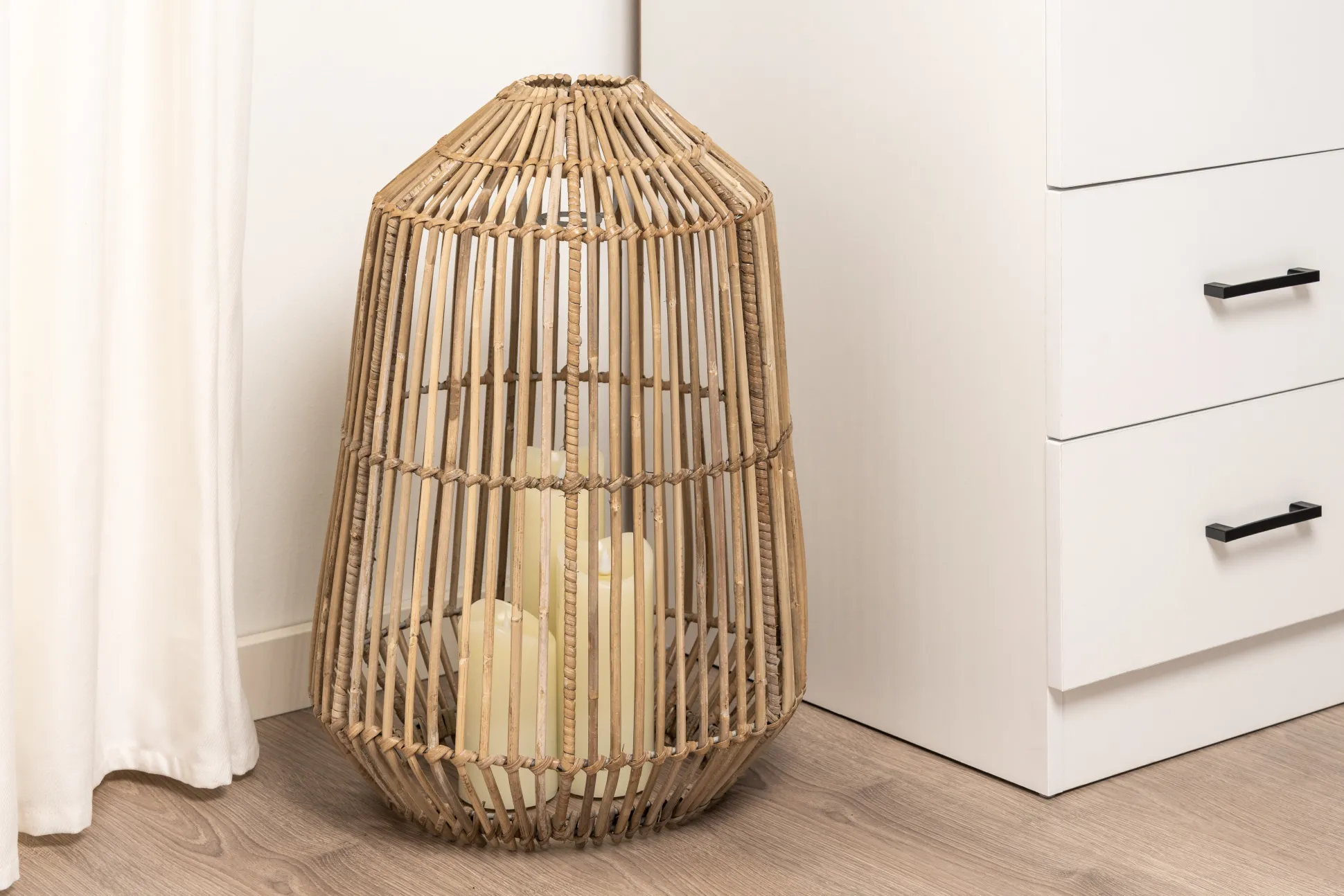 Lampeskærm natur kubu rattan ø38cm