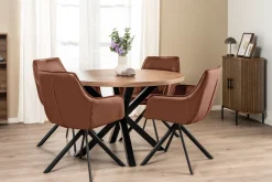 Louise med drejefunktion kunstlæder cognac