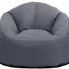 Lounge sækkestol stof mørkegrå