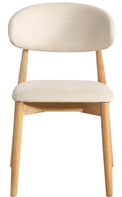 Martha velour hvid/træ natur