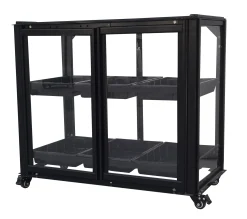 Minidrivhus med hjul sort 77,6x41,5x61cm