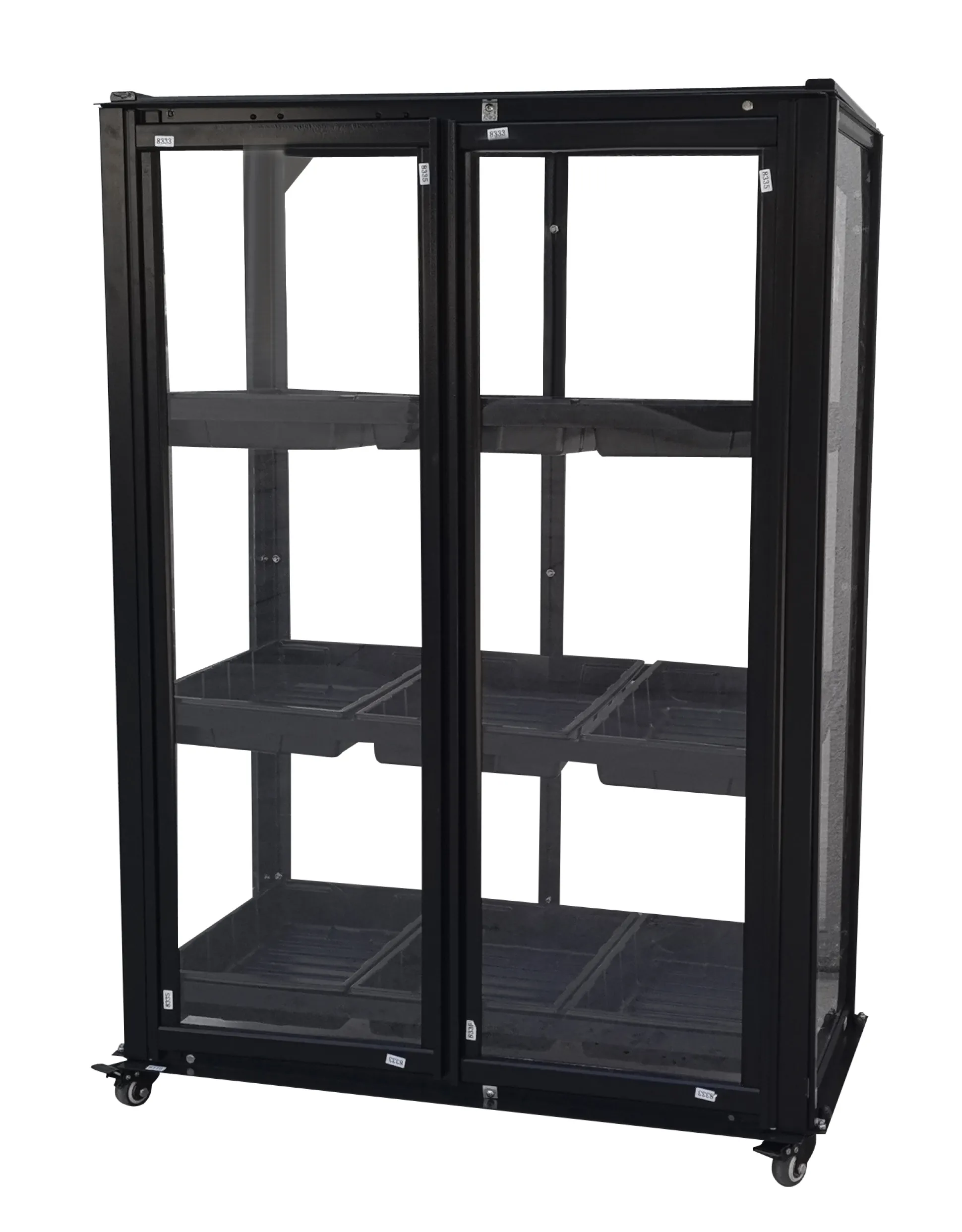Minidrivhus med hjul sort 77,6x41,5x101cm