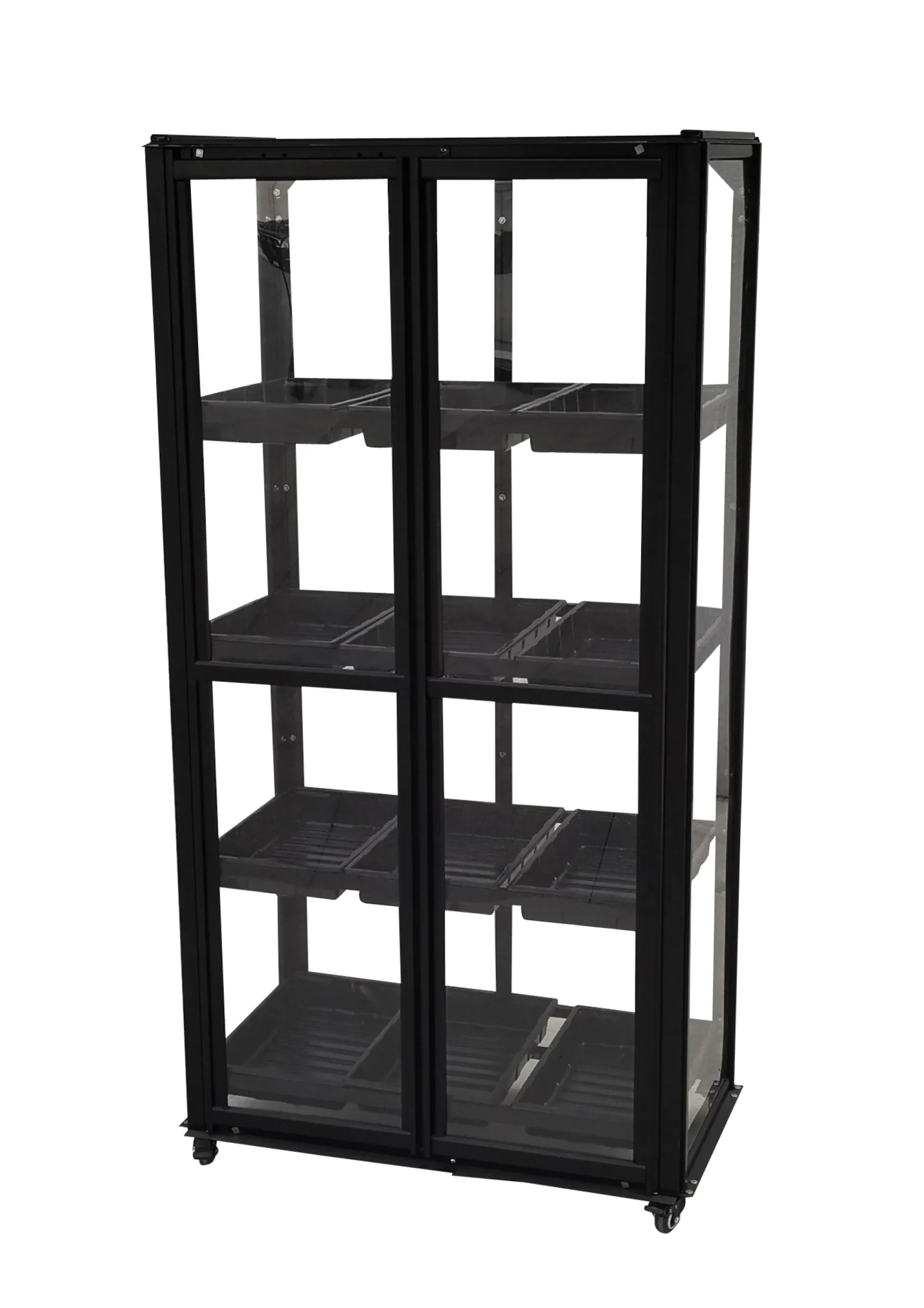 Minidrivhus med hjul sort 77,6x41,5x141cm