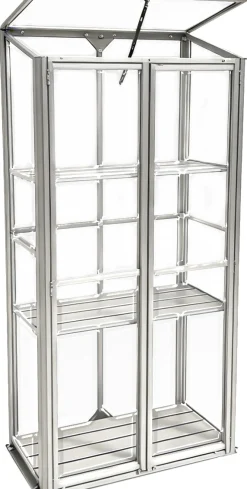 Minidrivhus poly sølv 77,6x41,5x151,1cm