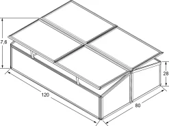 Minidrivhus sort 120x80x37cm