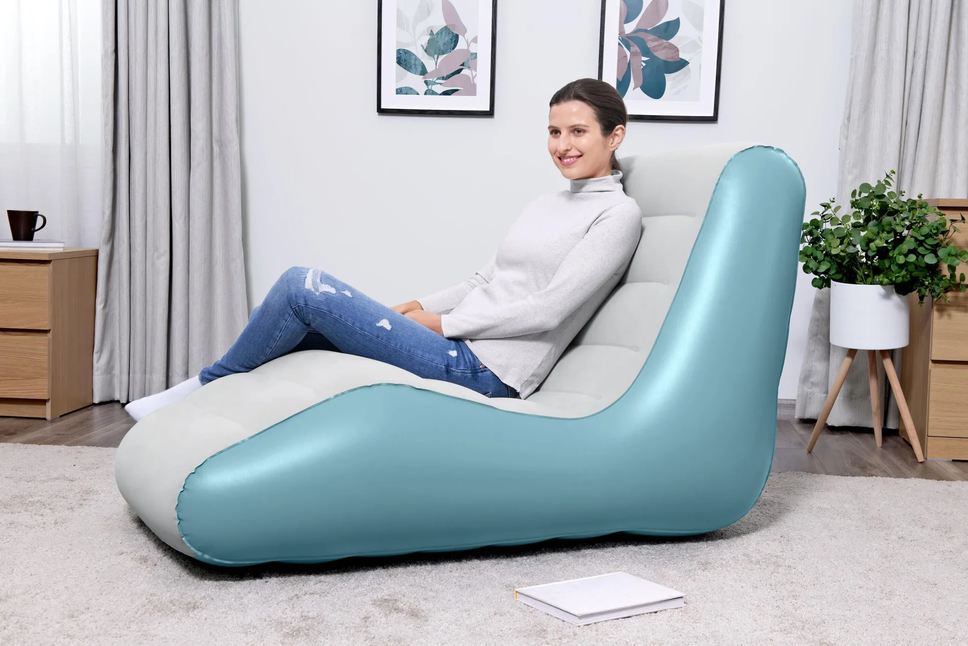 Oppustelig loungestol lounger