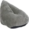 Oval sækkestol fløjl beige