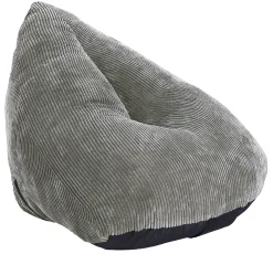Oval sækkestol fløjl beige
