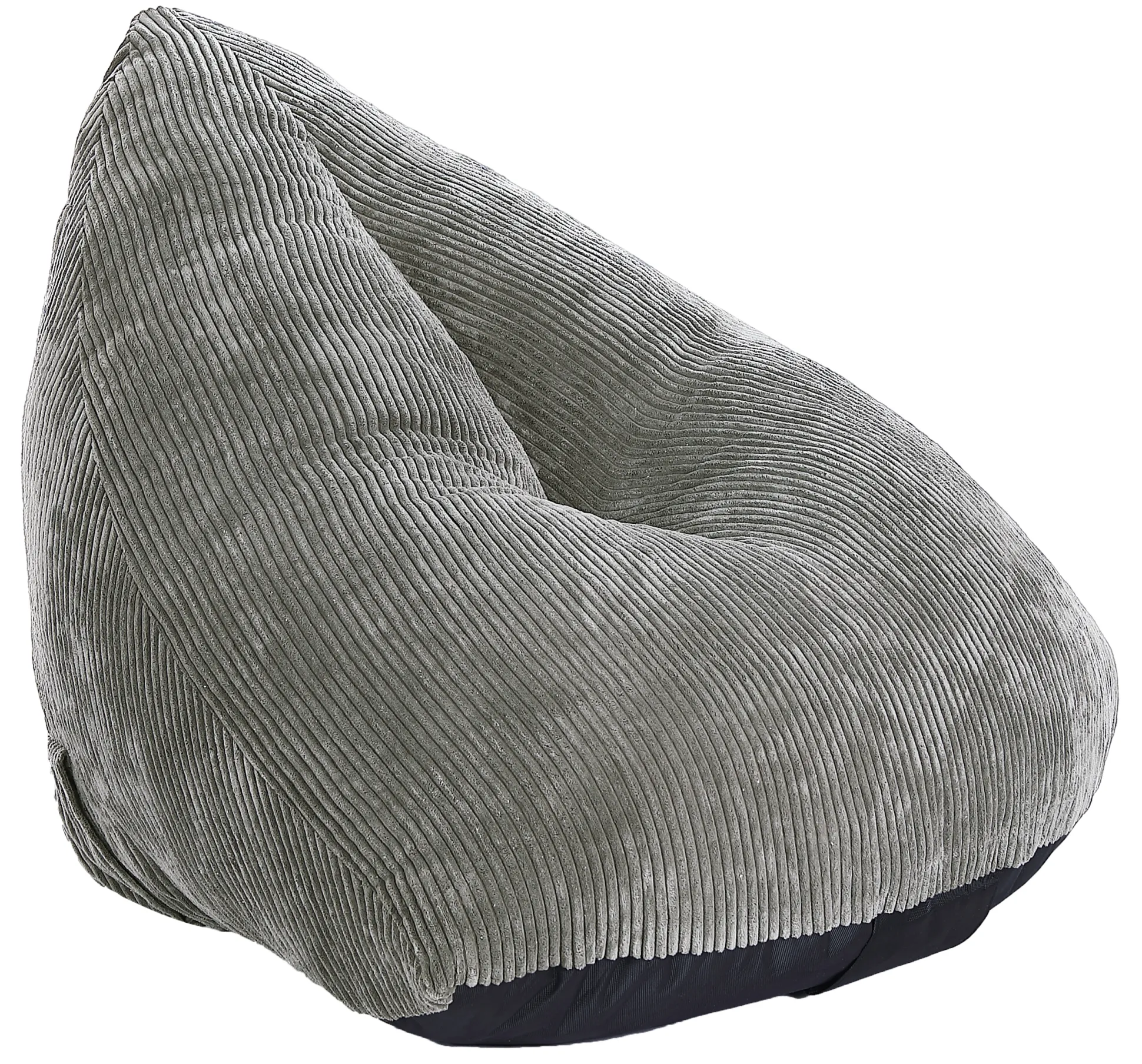Oval sækkestol fløjl beige